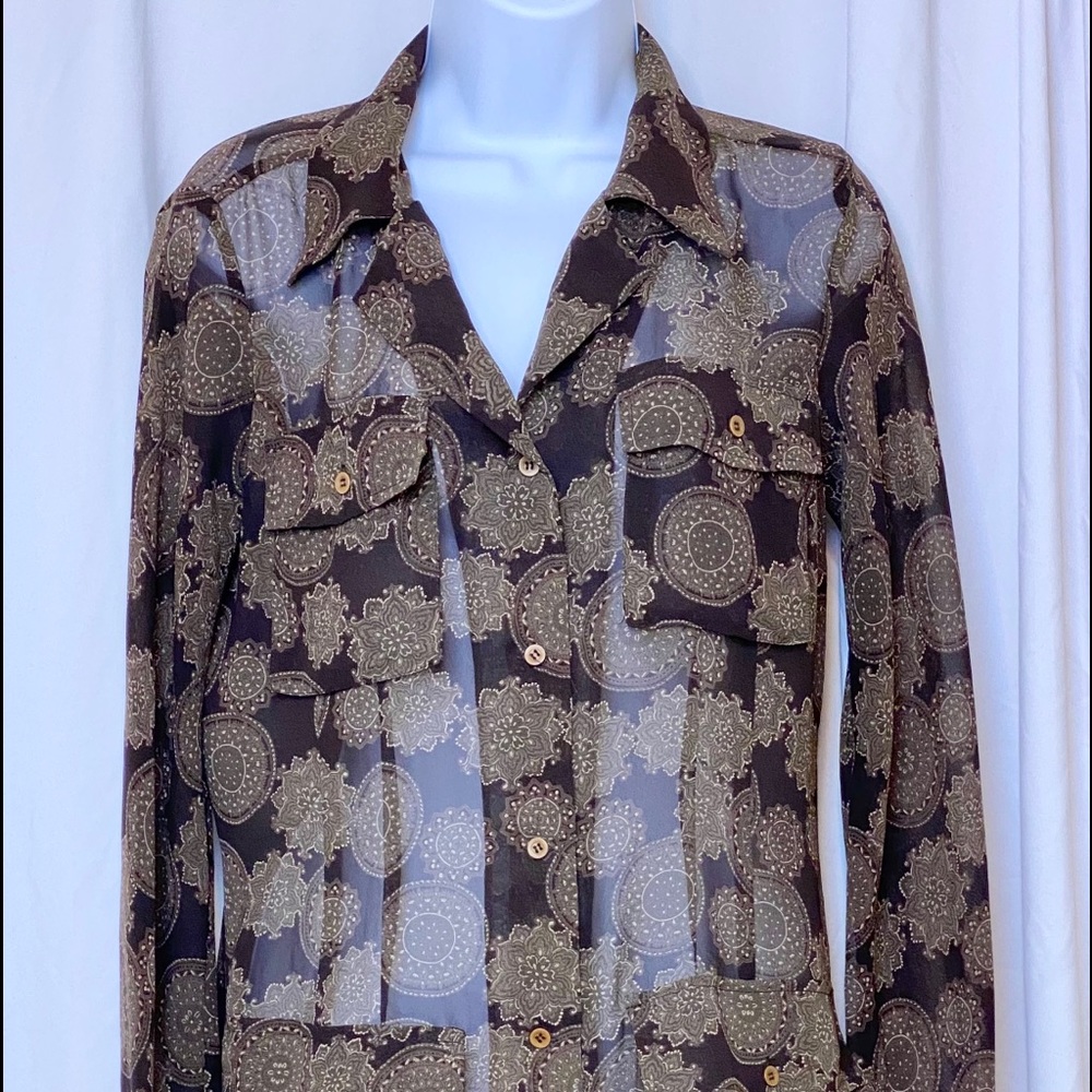 Express Sheer button up blouse